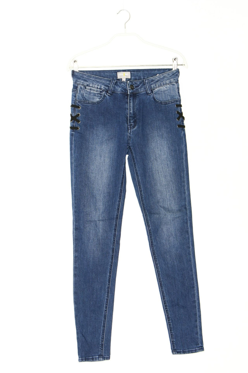 YES OR NO - Used Look Skinny-Jeans mit Schnürung - D 34