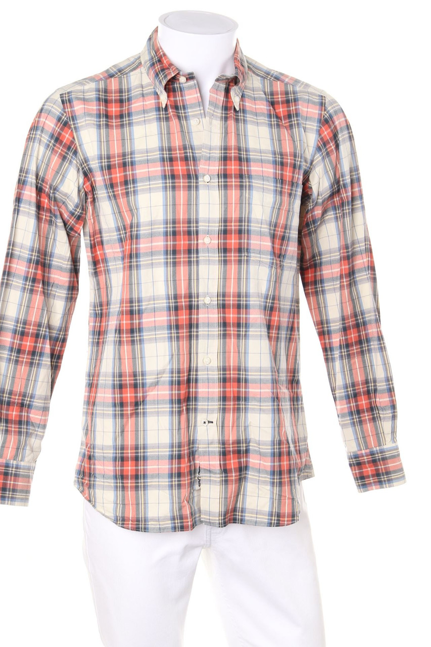 Massimo Dutti - Baumwoll-kariertes Button-down-Hemd - M