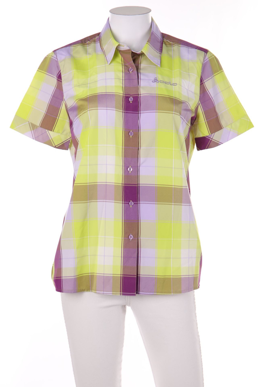 odlo - Hemd-Bluse mit kurzem Ärmel mit Karo-Muster - S