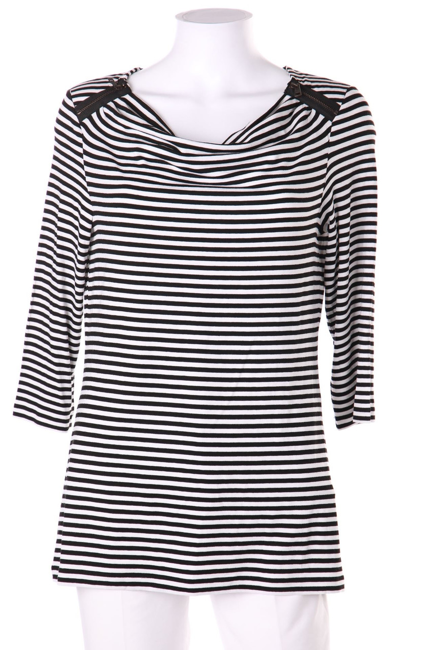 olsen selection - Streifen-Shirt mit Wasserfall-Ausschnitt - D 36