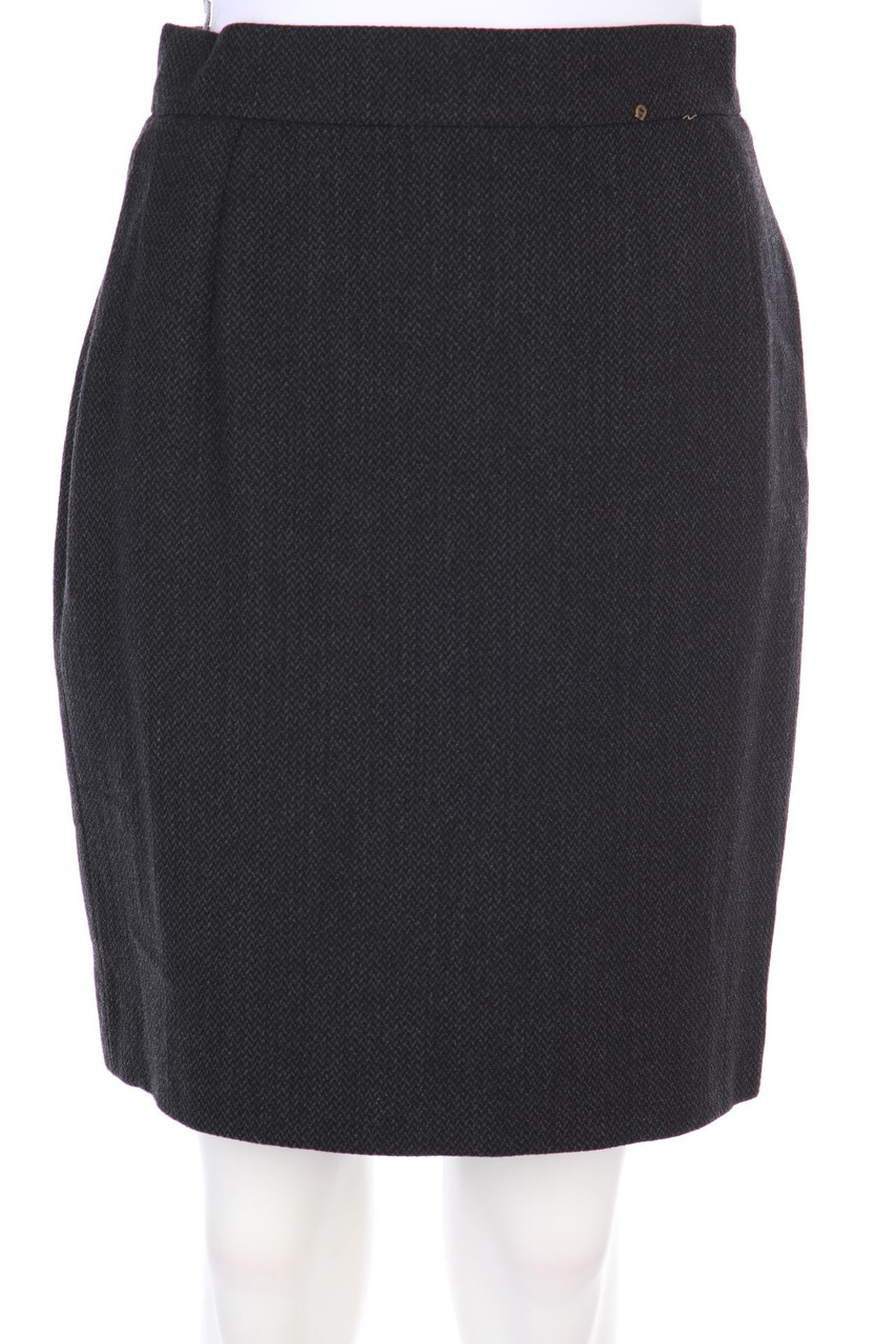 Etienne Aigner - Minirock aus Wolle mit Logo-Applikation - D 40