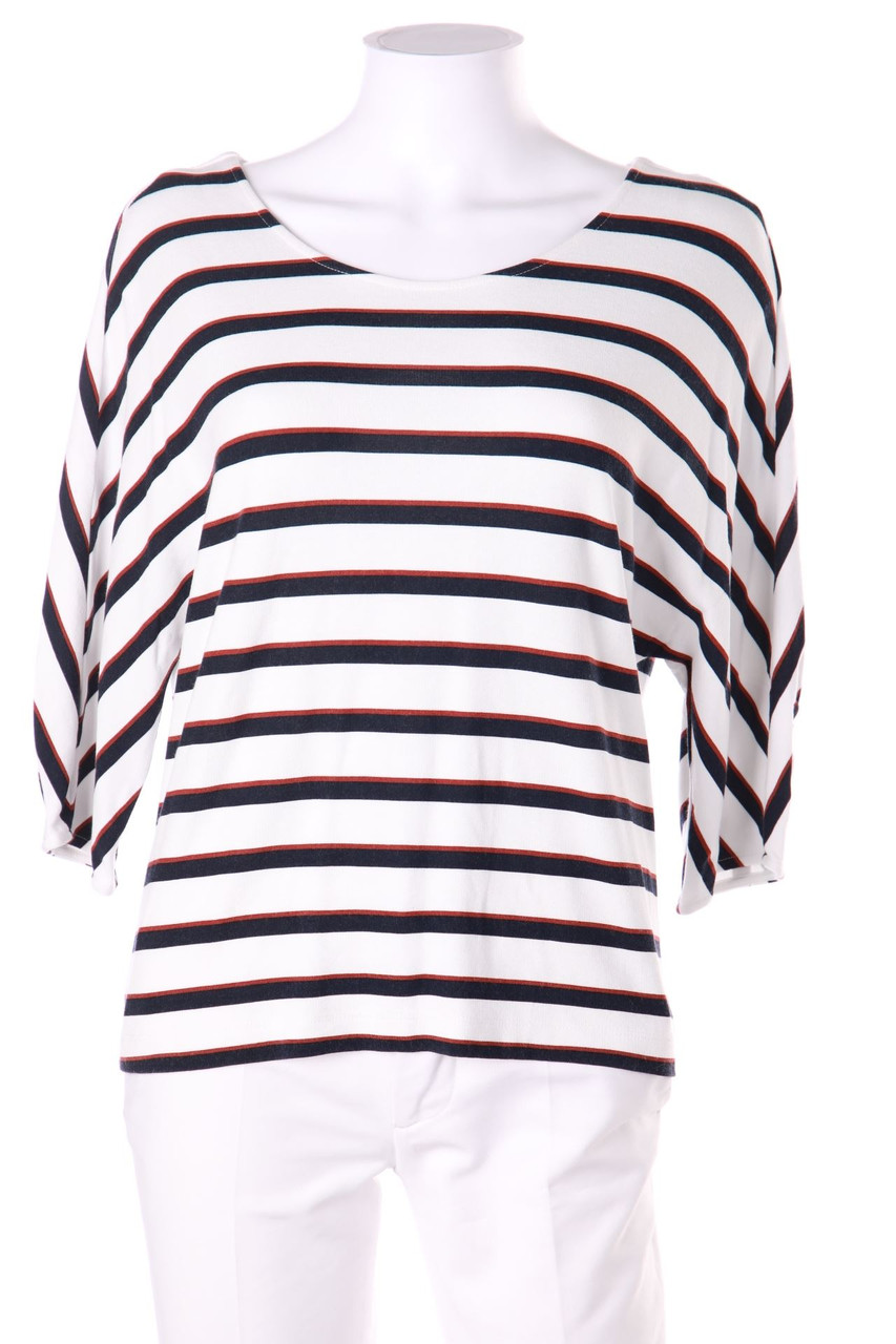 comma - Batwing-Pullover aus Viskose-Mix mit Streifen - D 34