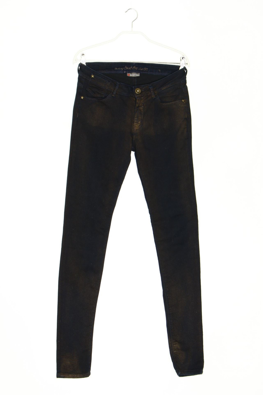 Street One - Coated Skinny-Jeans mit Metallic-Effekt - W28