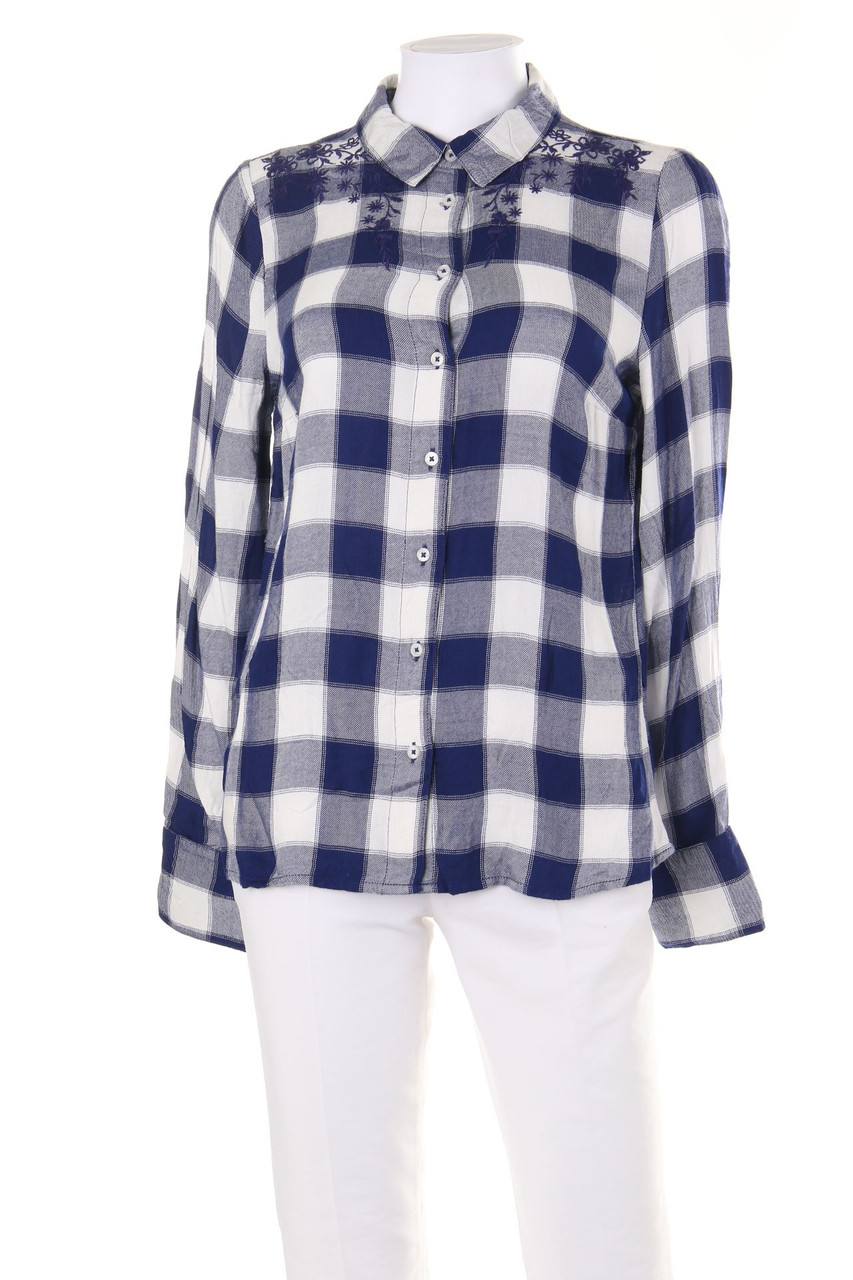 Yessica by C&A - Karo-Bluse mit Stickereien - D 36