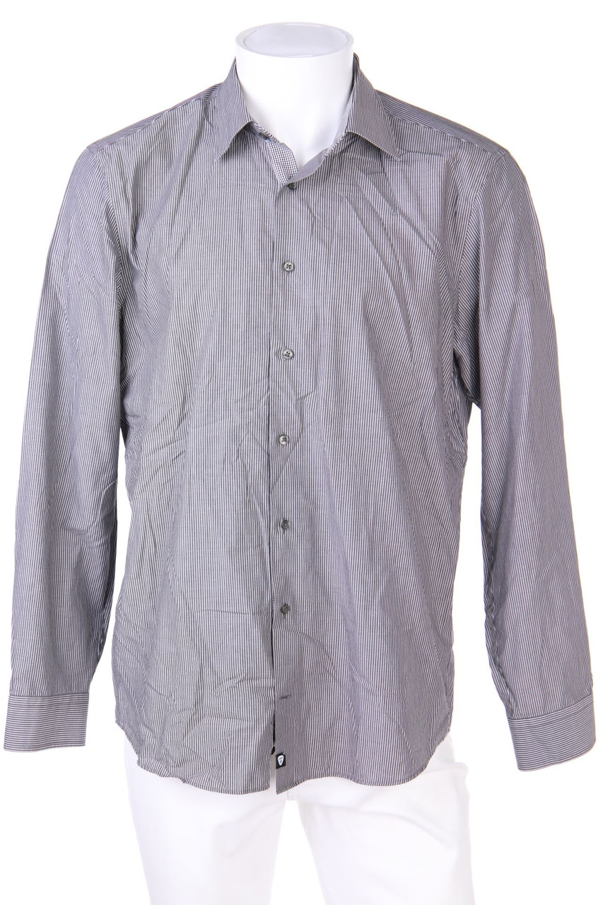 strellson - gestreiftes Hemd mit Logo-Badge - 41