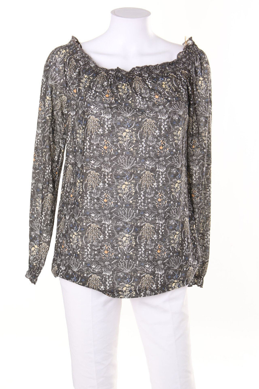 ESPRIT de corp - Carmen-Shirt aus Leinen-Mix mit floralem Muster - M