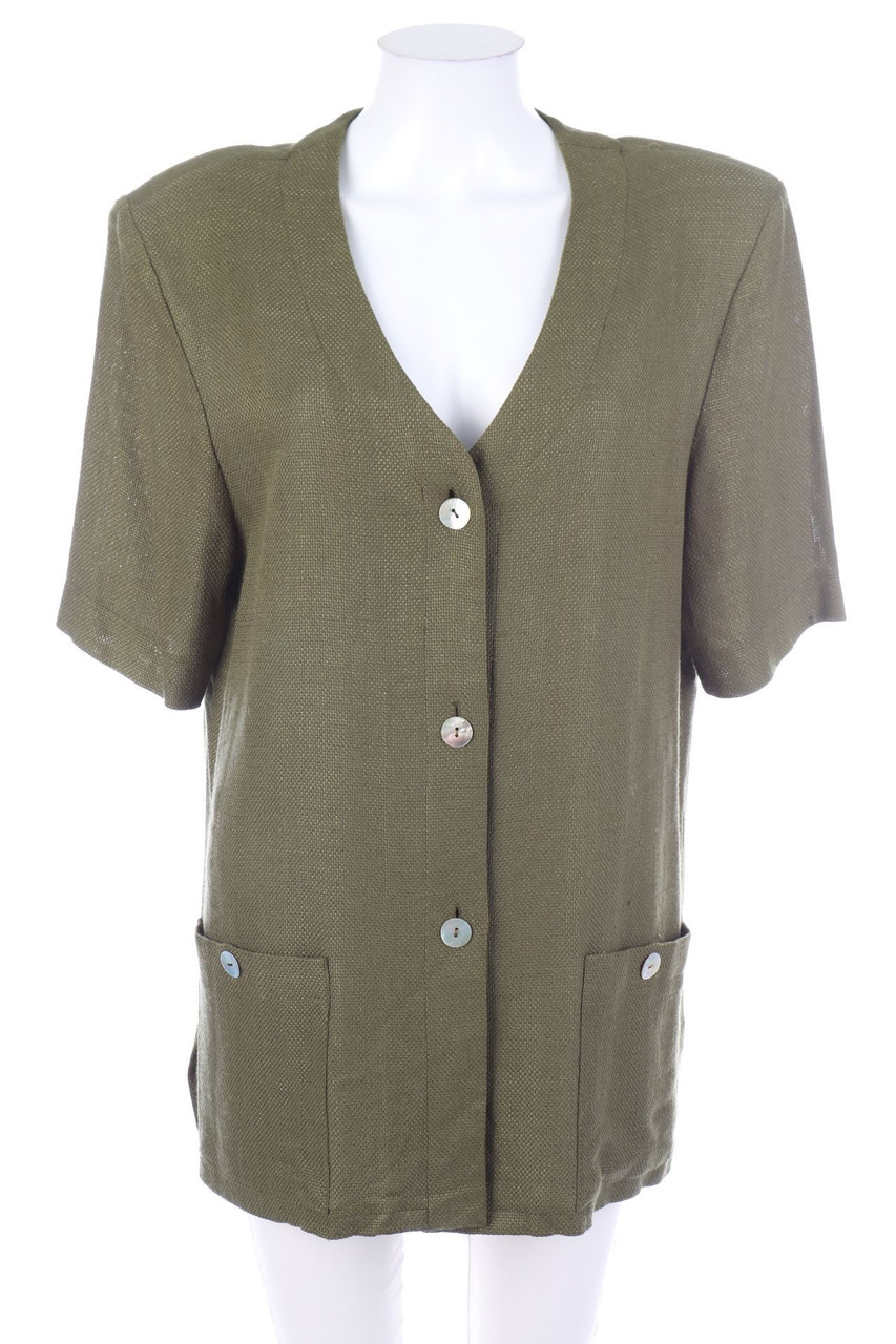 Ohne Label - Bluse mit Leinen - XL