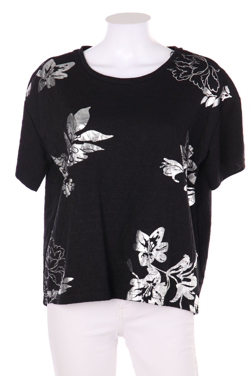 G!na - Kurzarm-Shirt mit floralem Muster - D 42