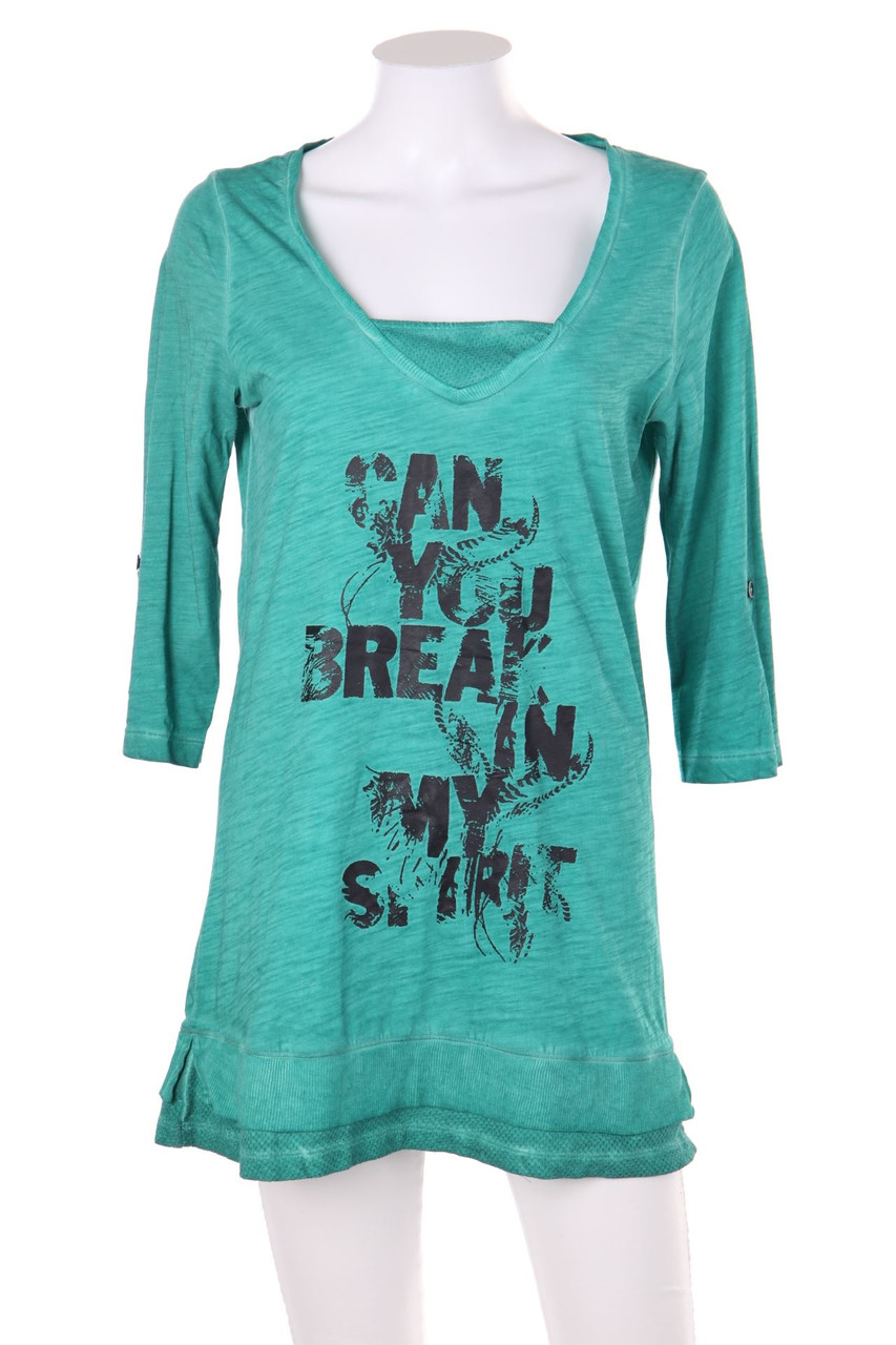 KENNY S. - Long-3/4-Arm-Shirt mit Statement-Print - D 36