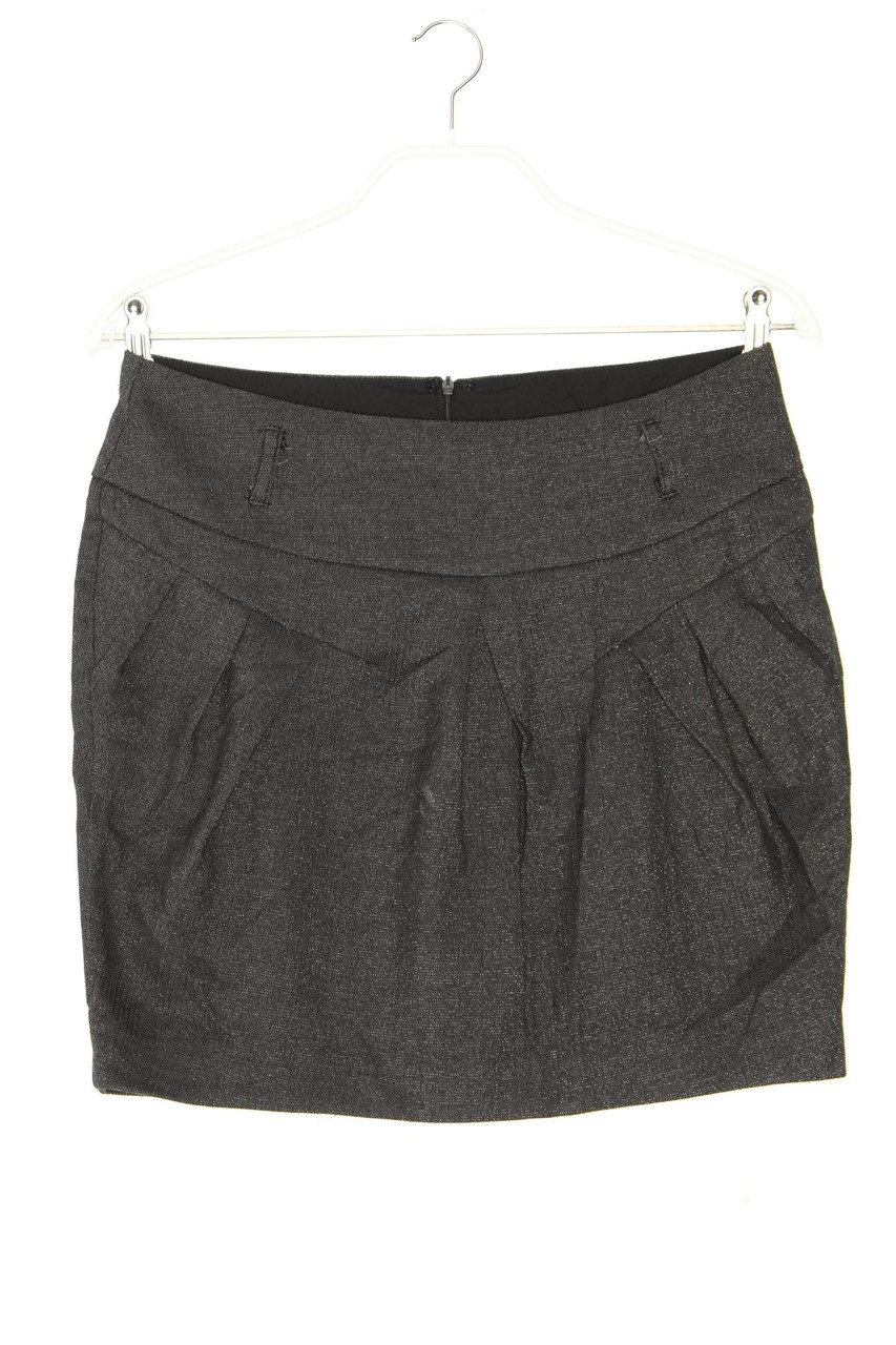 AMISU - Glitzer-Minirock mit Falten - D 40