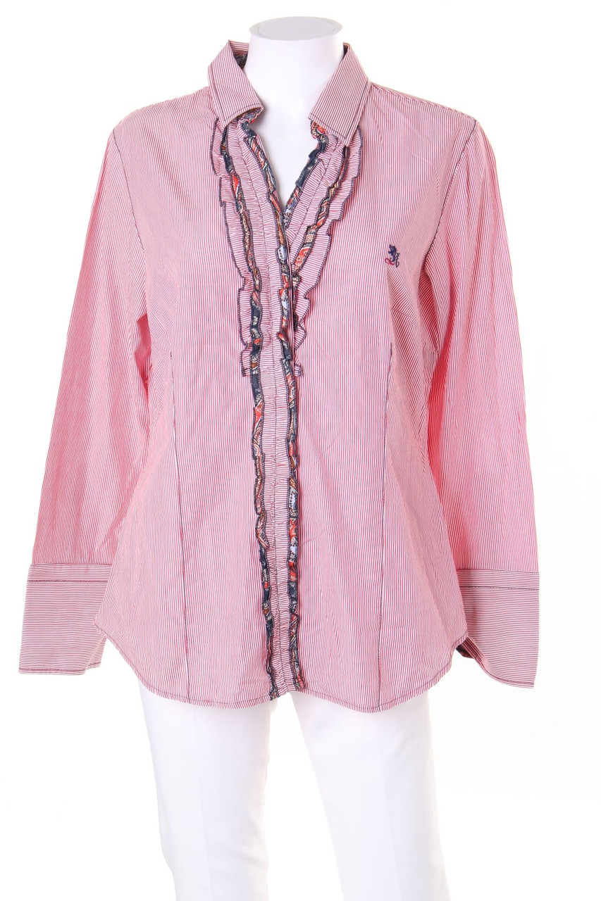 OTTO KERN - Streifen-Hemd-Bluse mit Rüschen - D 42