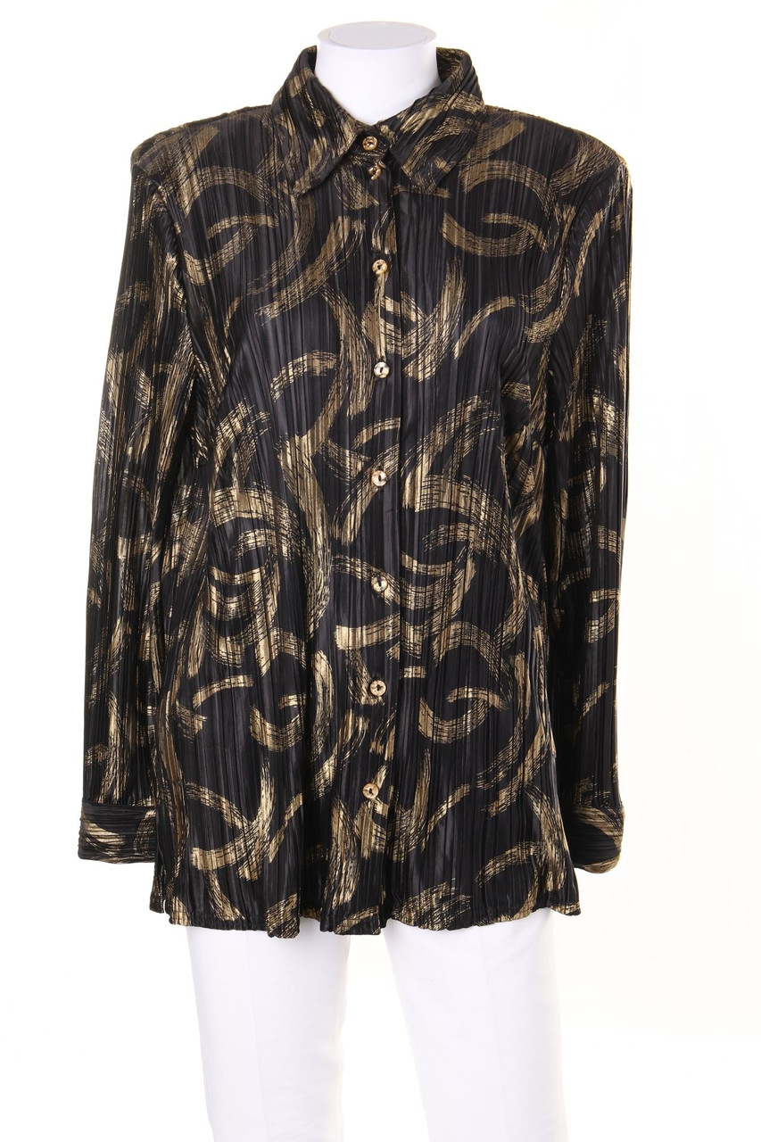 Atelier Création - Plissee-Hemd-Bluse mit Print - D 44