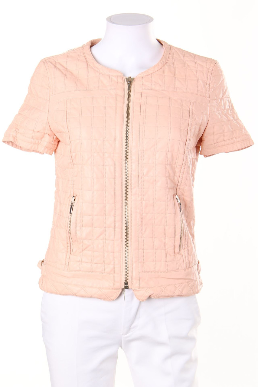 ZARA TRF - Kurzarm-Kunstlederjacke mit Steppung - M