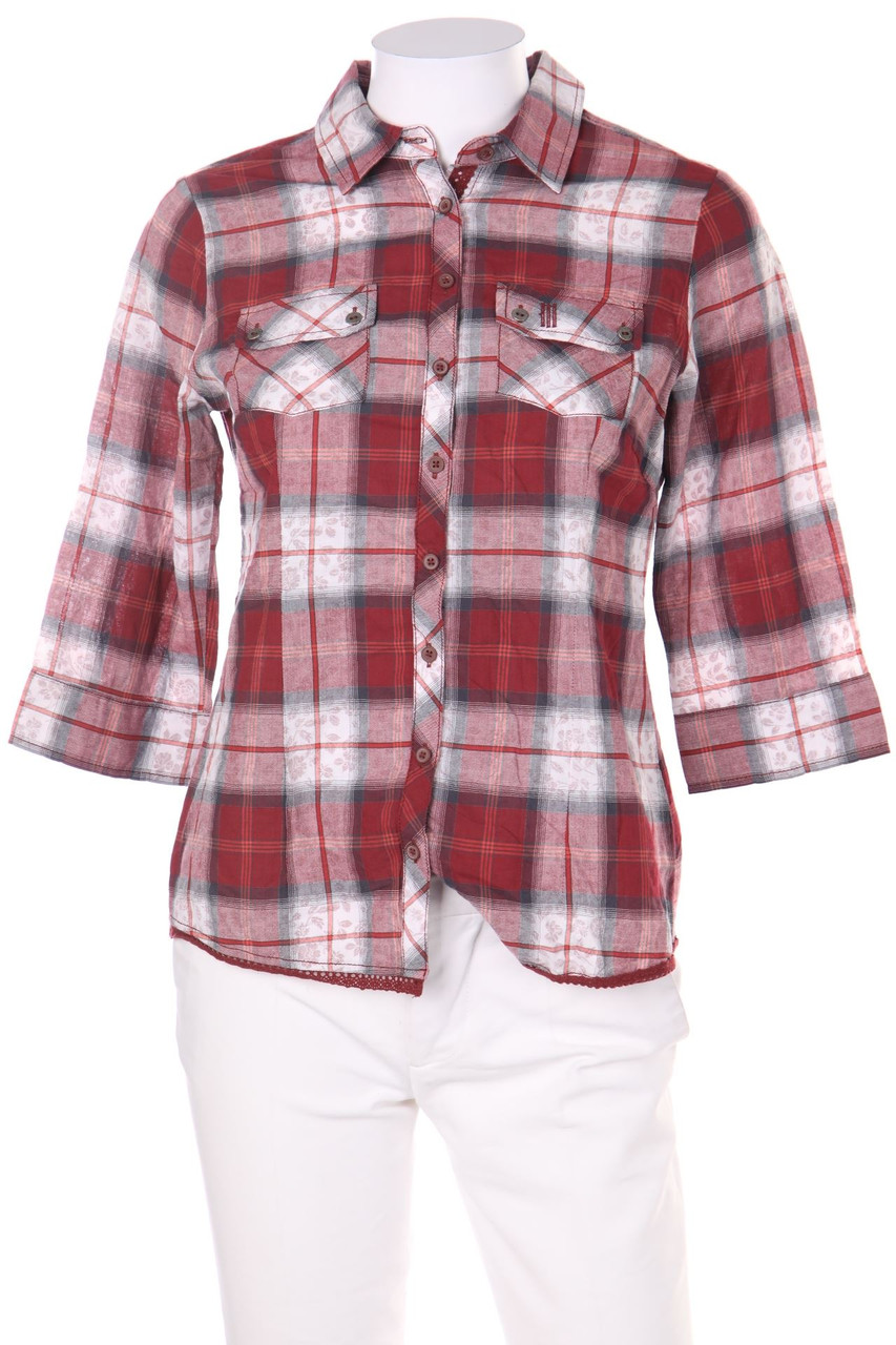 Street One - Hemd-Bluse mit 3/4-Ärmel mit Karo-Muster - D 36