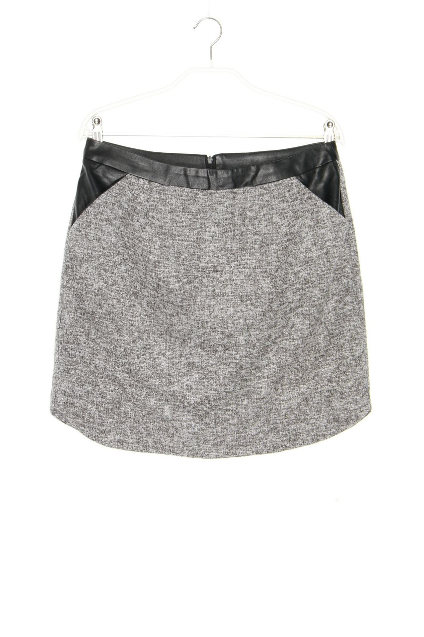 AMISU - Minirock mit Kunstleder-Details - D 40