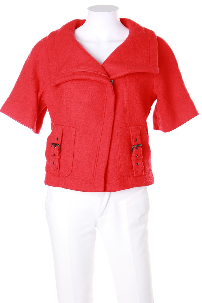 apriori - Kurzarm-Jacke aus Wolle mit Riegeln - D 36