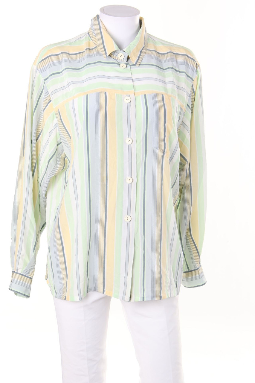 Ohne Label - Oversize-Hemd-Bluse mit Streifen - D 46