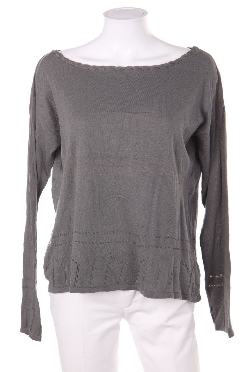 NILE atelier - Oversize-Baumwoll-Pullover mit Lochstrick-Details - M