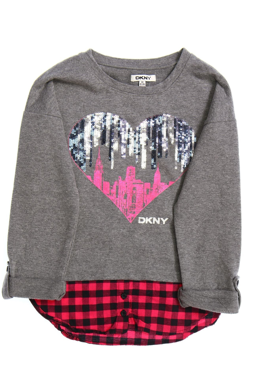 DKNY - Sweatshirt im Layer Look mit Logo-Print - 134