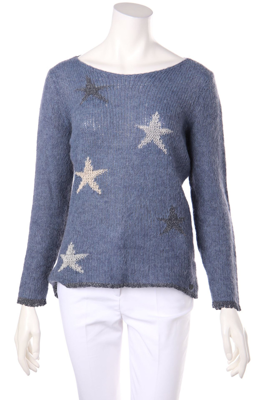 MALVIN - Muster-Strick-Pullover mit Logo-Plakette - M