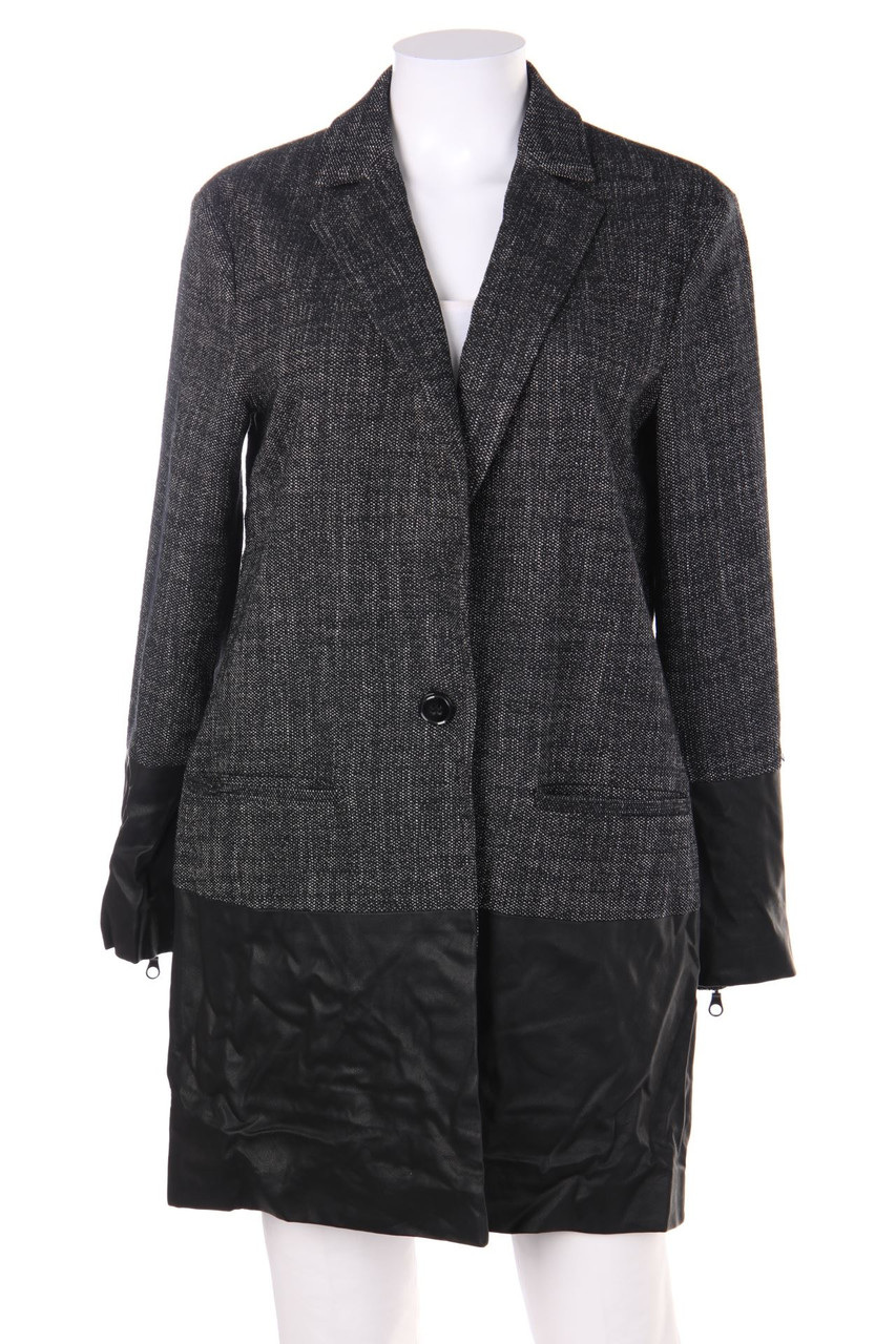 ESPRIT collection - Mantel mit Kunstleder-Details - D 38