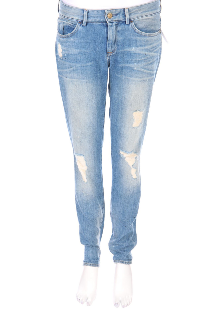 7 for all mankind - Destroyed Straight Cut Jeans mit Logo-Applikation - W28