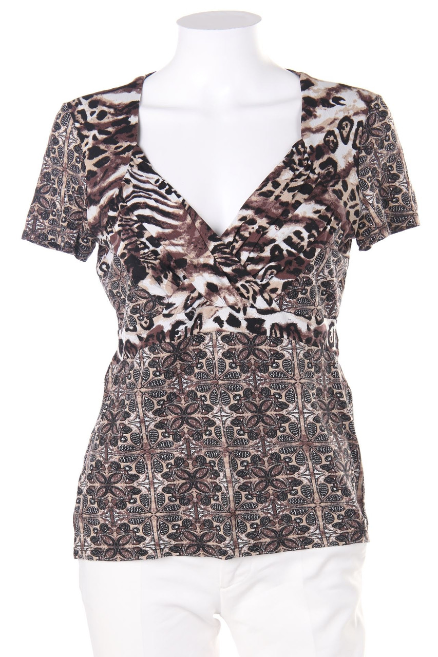 comma - Kurzarm-Shirt mit Print - D 40