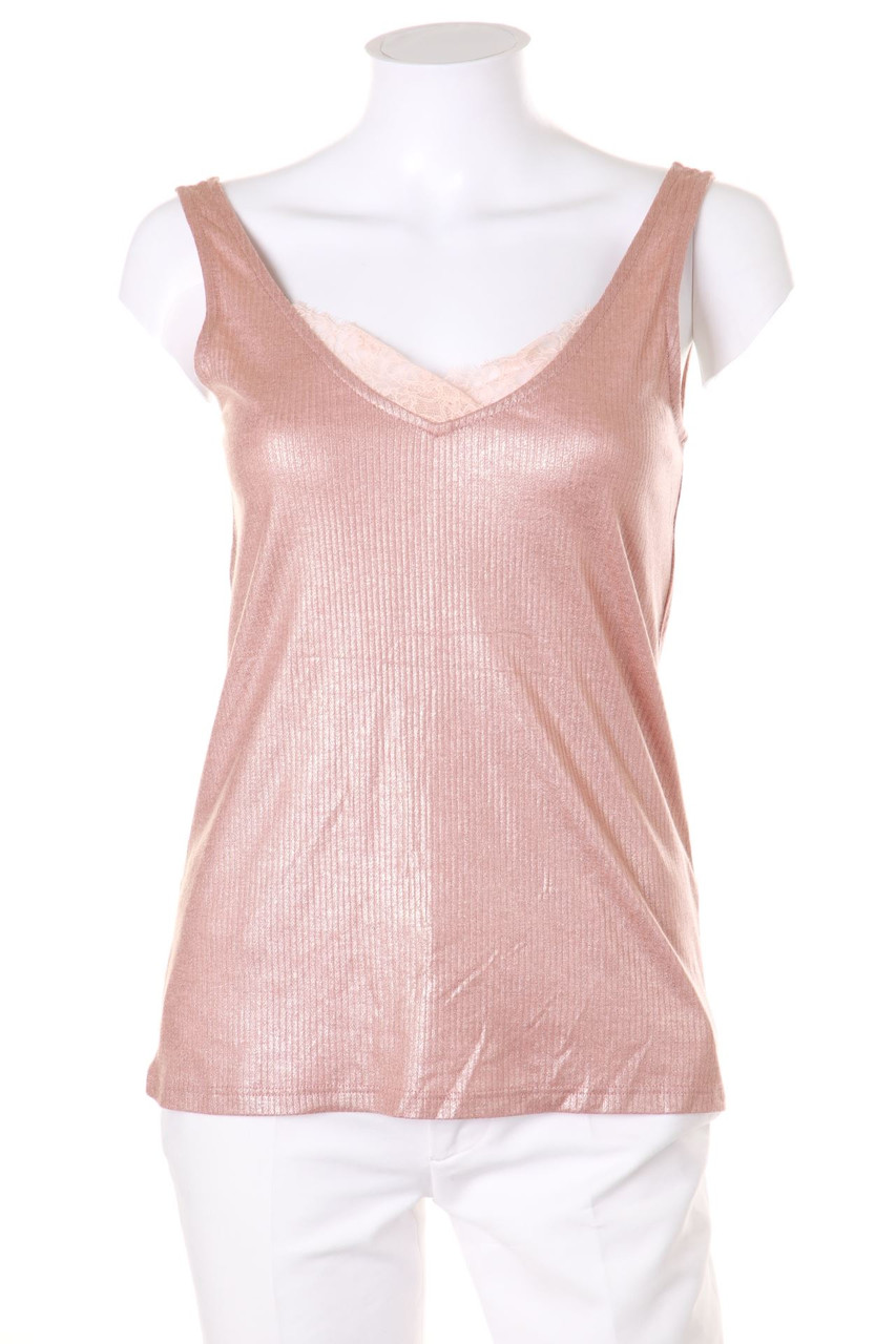 promod - Metallic-Top mit Spitze - S