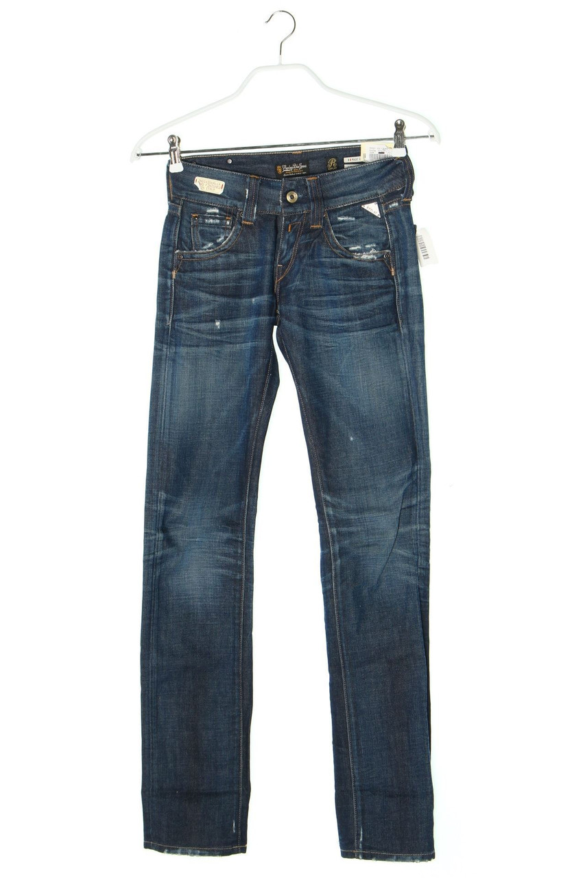 REPLAY - Distressed Skinny-Jeans mit Logo-Plakette - W24