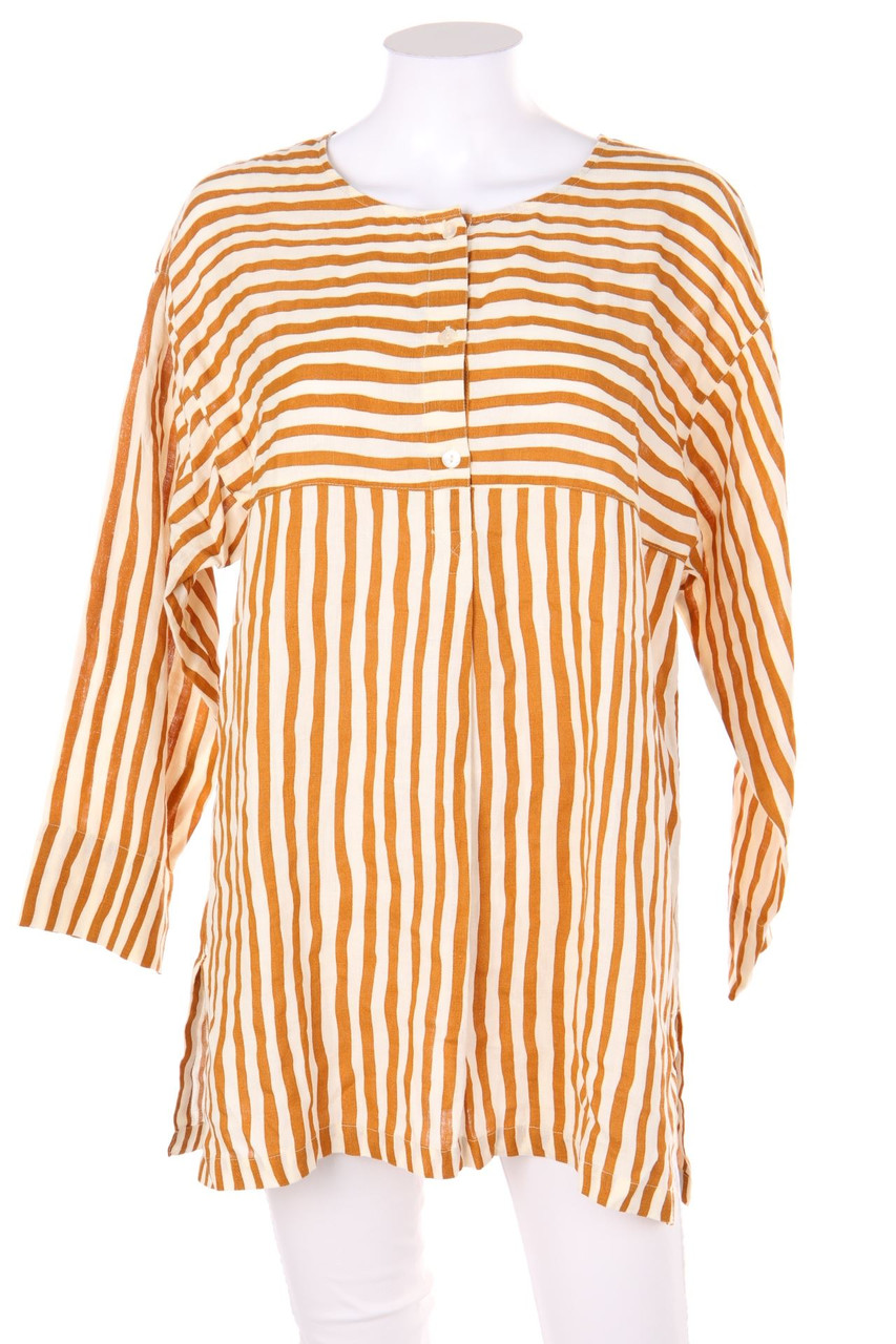 Gudrun Sjödén - Oversize-Leinenbluse mit überschnittener Schulter - M