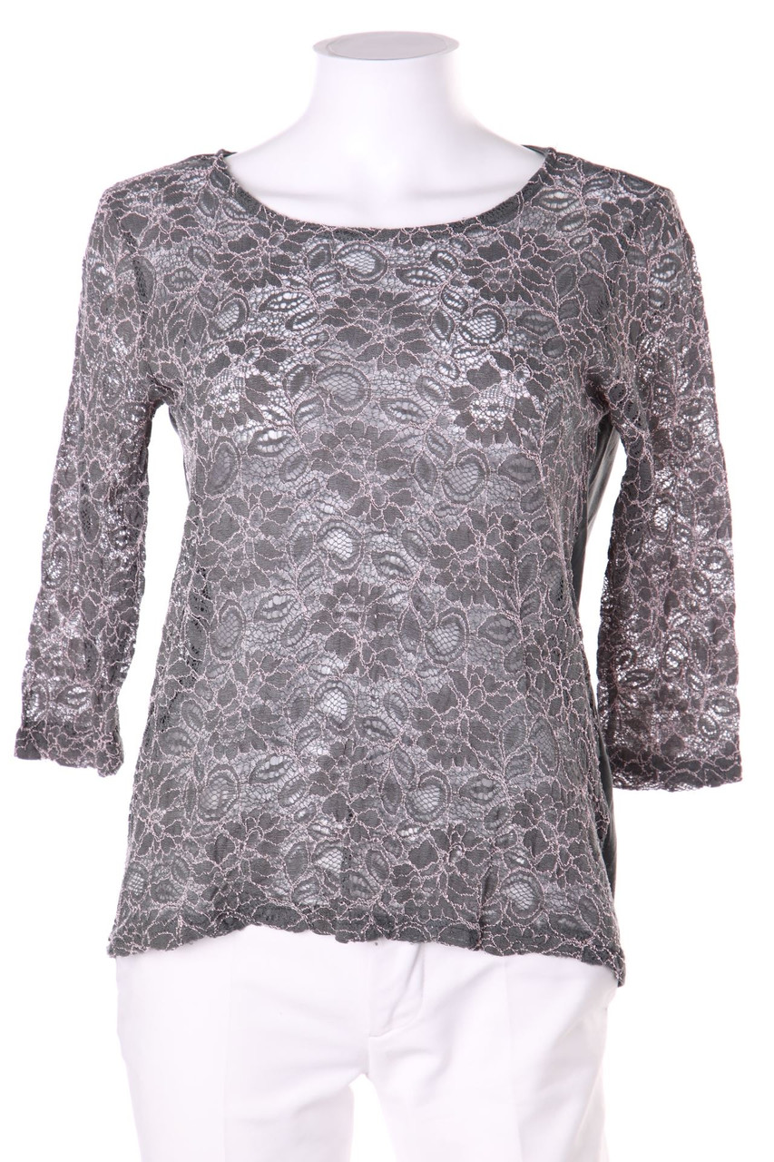 Ohne Label - 3/4-Arm-Shirt mit Spitze - M