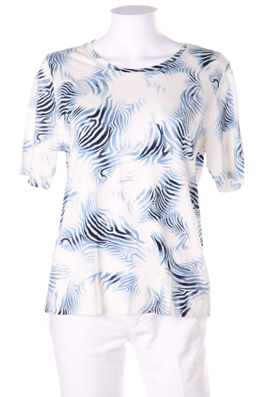 Ohne Label - Kurzarm-Shirt mit Animal-Print - L