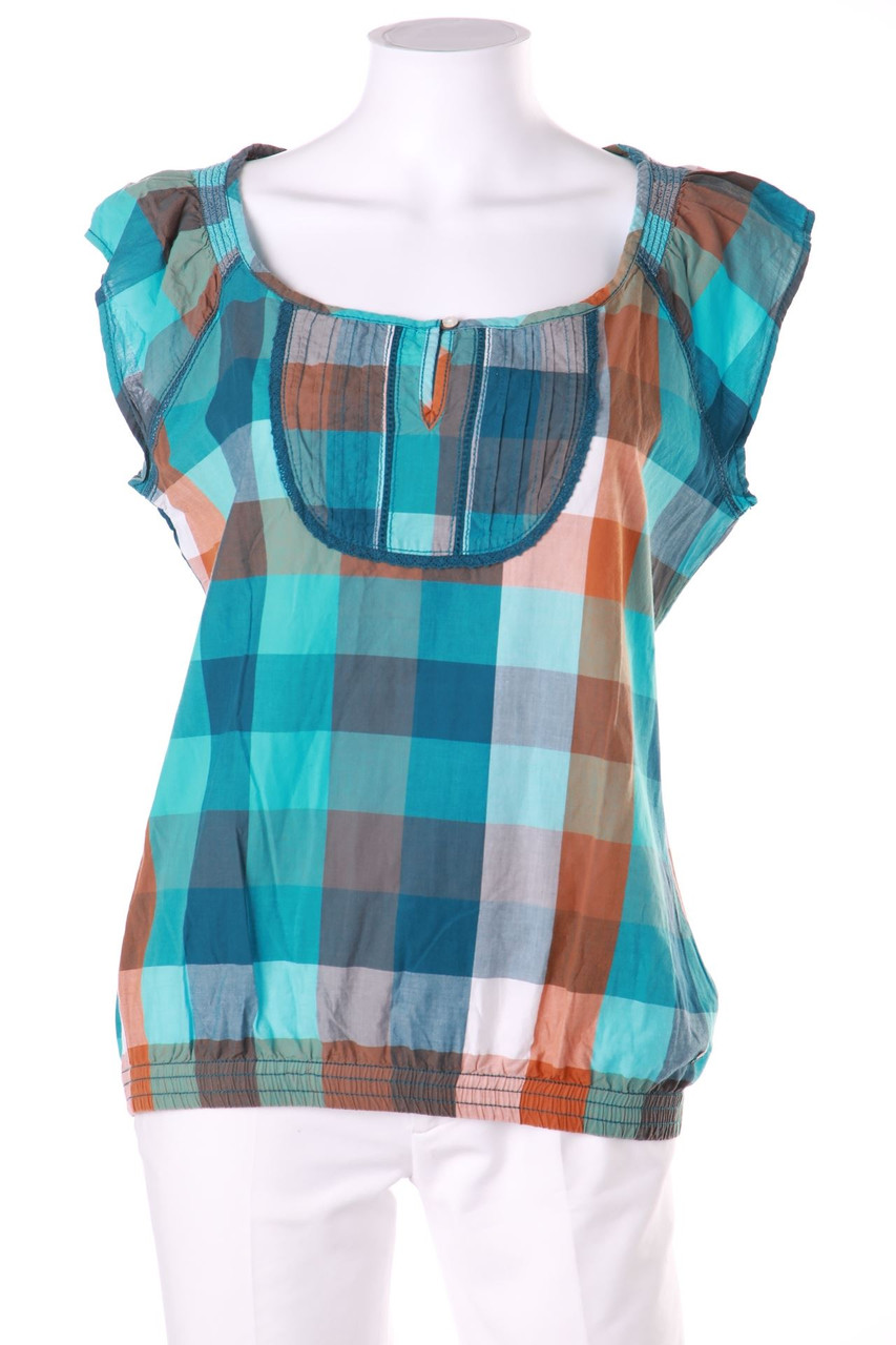 QS by s.Oliver - Blusentop mit Karo-Muster - D 40