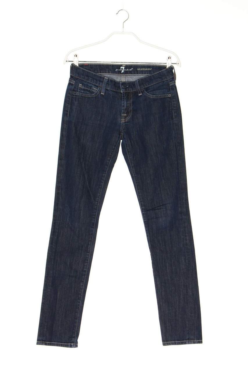 7 for all mankind - Dark Denim Skinny-Jeans mit Logo-Applikation - W26