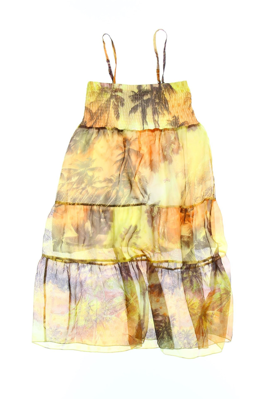 SECONDHAND - Kleid mit Tropical Print - 152