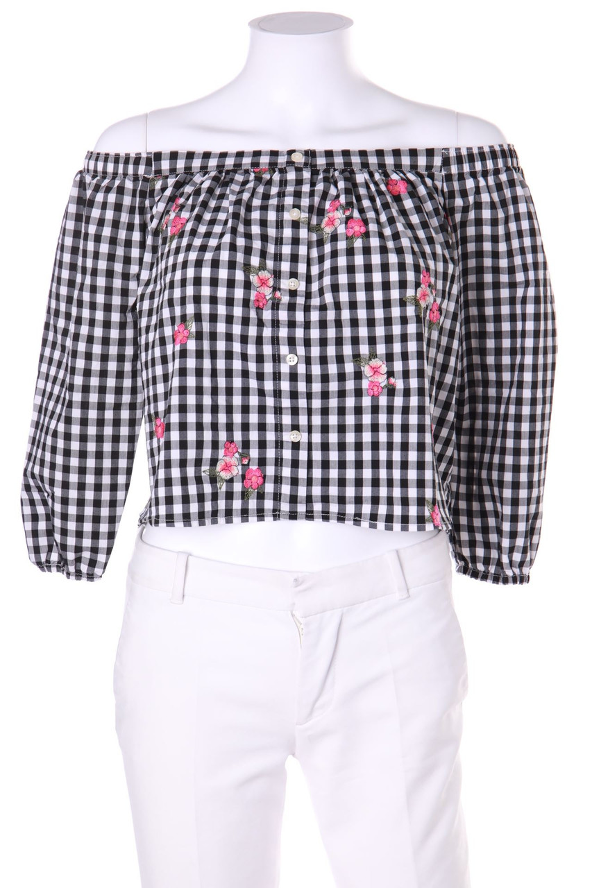 HOLLISTER - Carmen-Bluse mit Stickereien - S