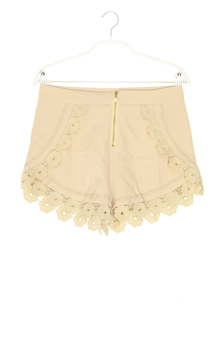 Ohne Label - Shorts im Layer Look mit Häkelspitze - D 36