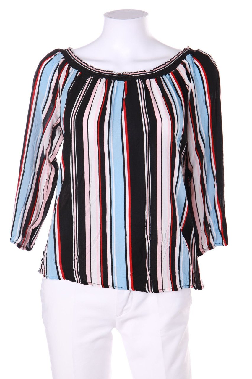 Ohne Label - Streifen-Bluse mit 3/4-Ärmel - D 42