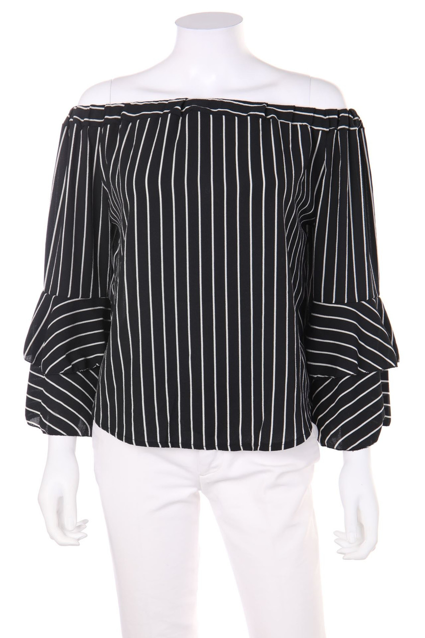 zebra - Carmen-Bluse mit Volants - S