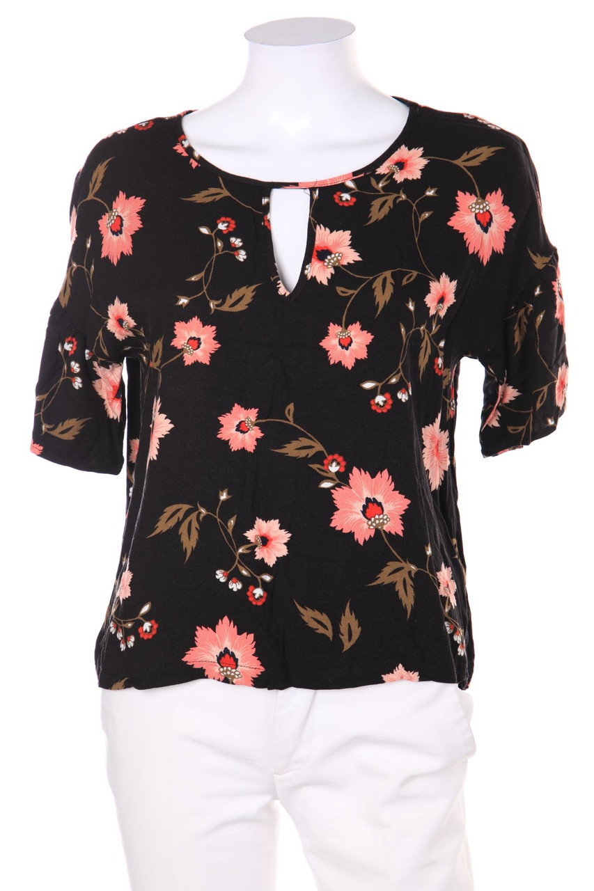 VERO MODA - Kurzarm-Bluse mit floralem Muster - M