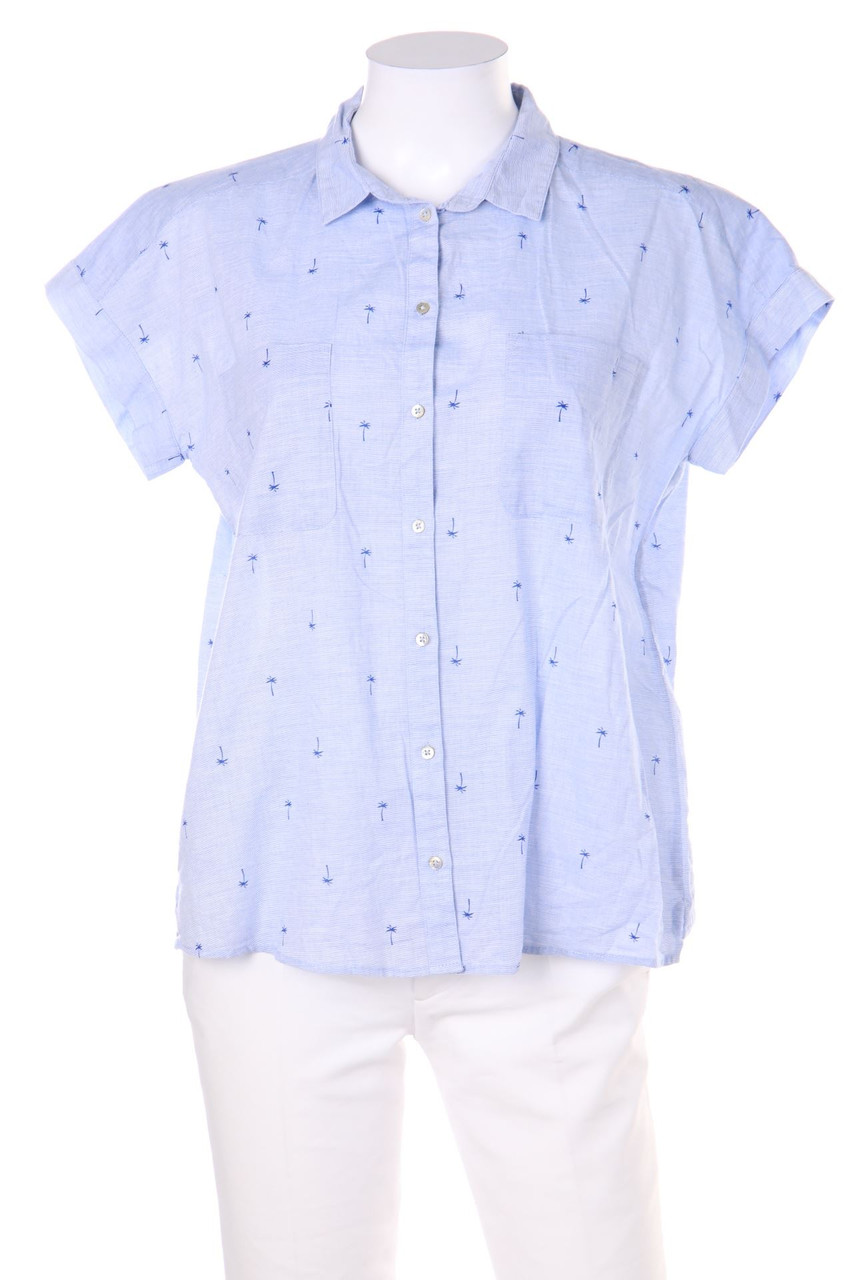 ESPRIT de corp - Kurzarm-Bluse mit überschnittener Schulter - S