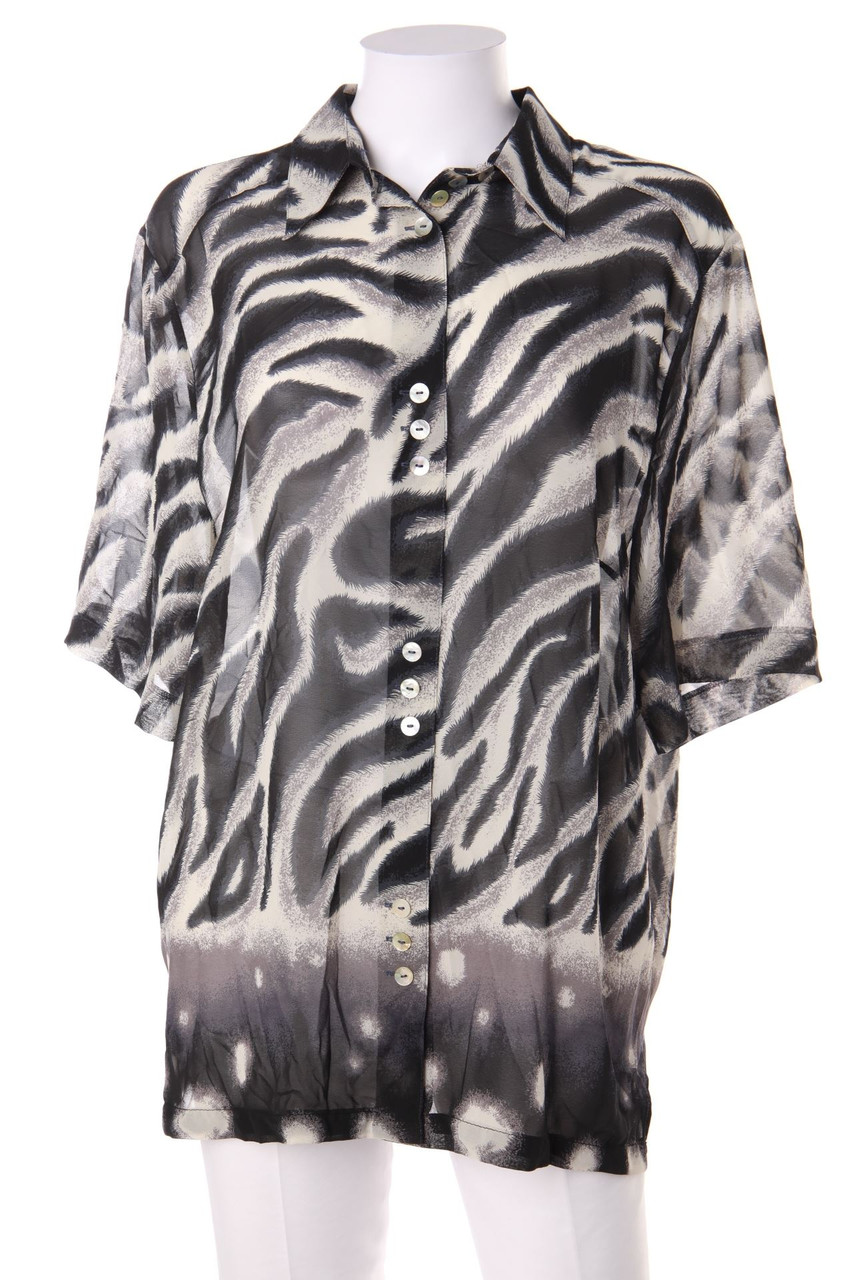 SECONDHAND - Hemd-Bluse mit kurzem Ärmel mit Print - D 44