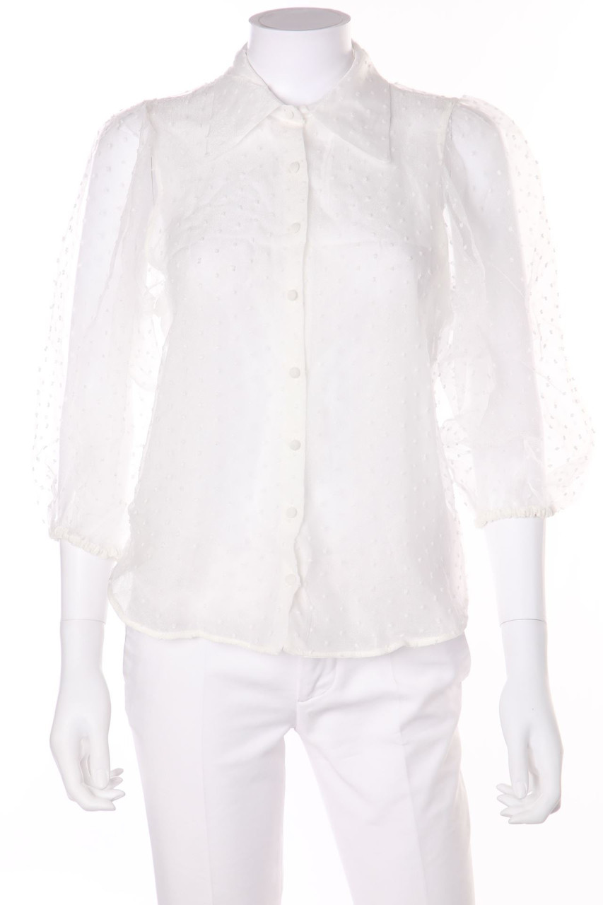 ZARA - Bluse mit 3/4-Ärmel mit Puffärmeln - S