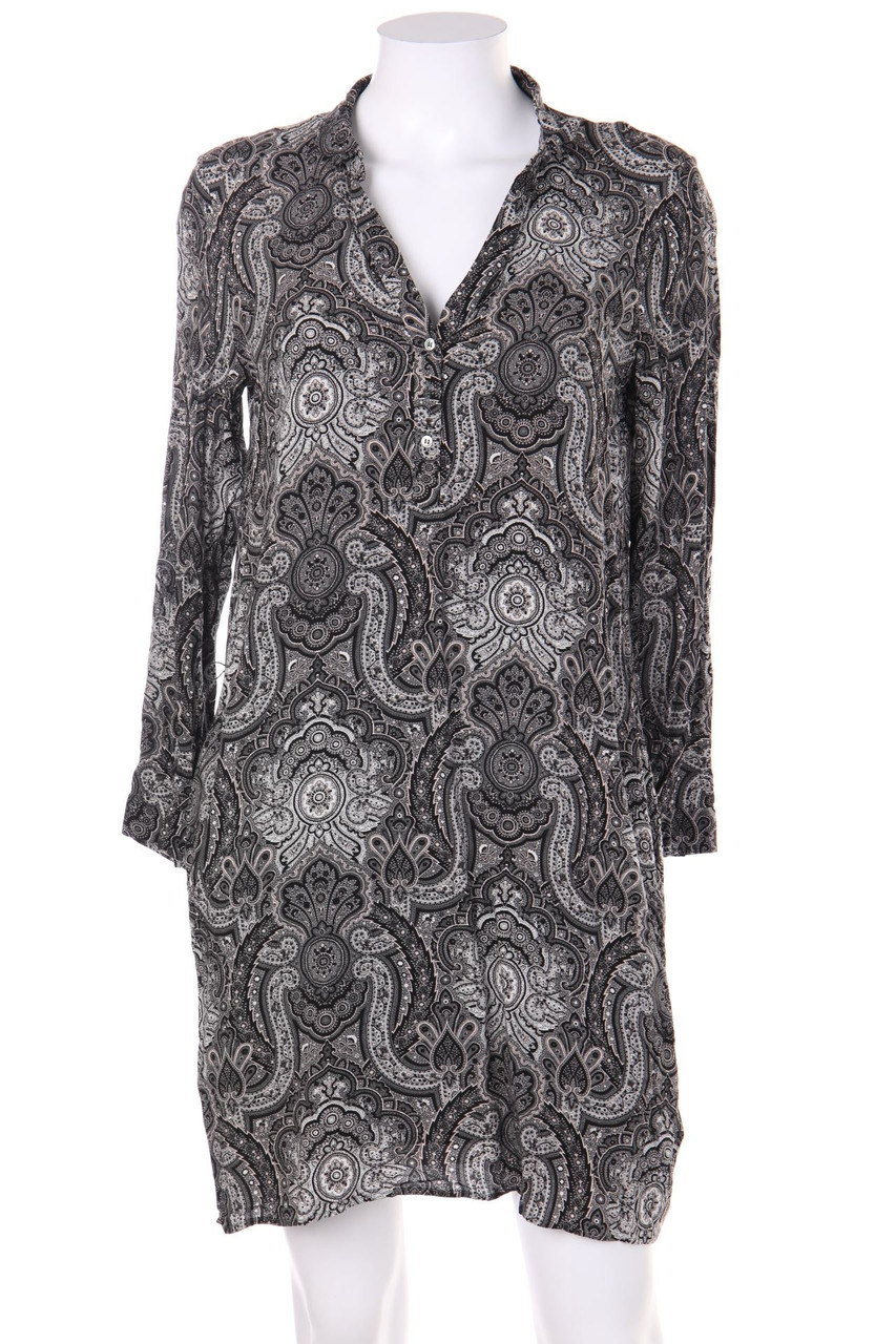 ESPRIT - Kleid aus Viskose mit Muster mit Krempel-Ärmeln - D 36