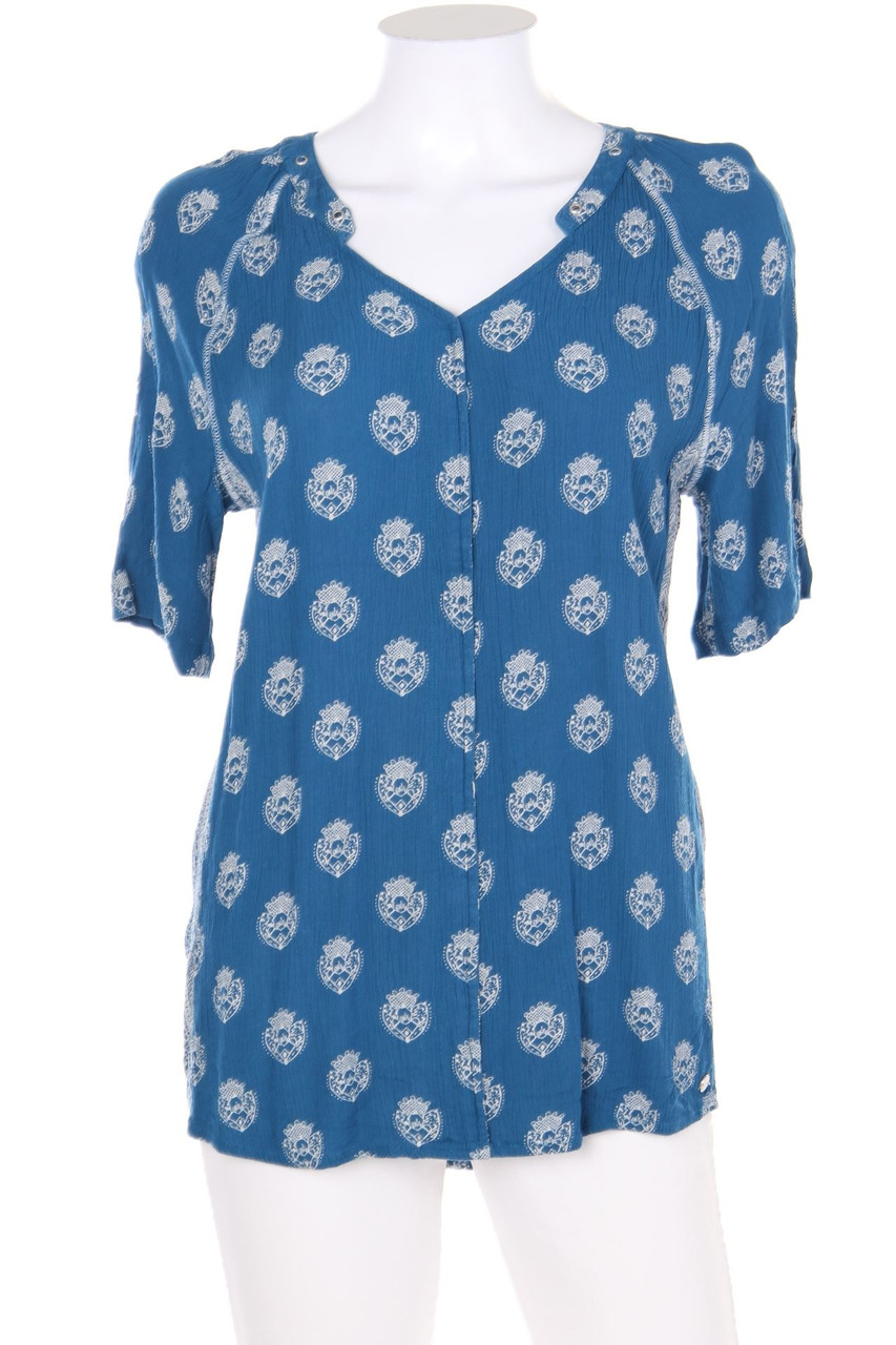 CECIL - Bluse mit 3/4-Ärmel mit Print mit Krempel-Ärmeln - S