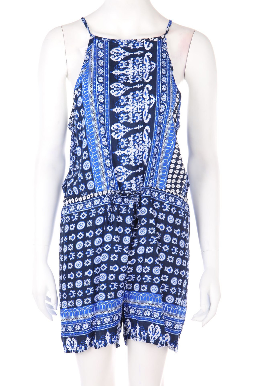 Ohne Label - Muster-Playsuit mit Tunnelzug - D 38-40