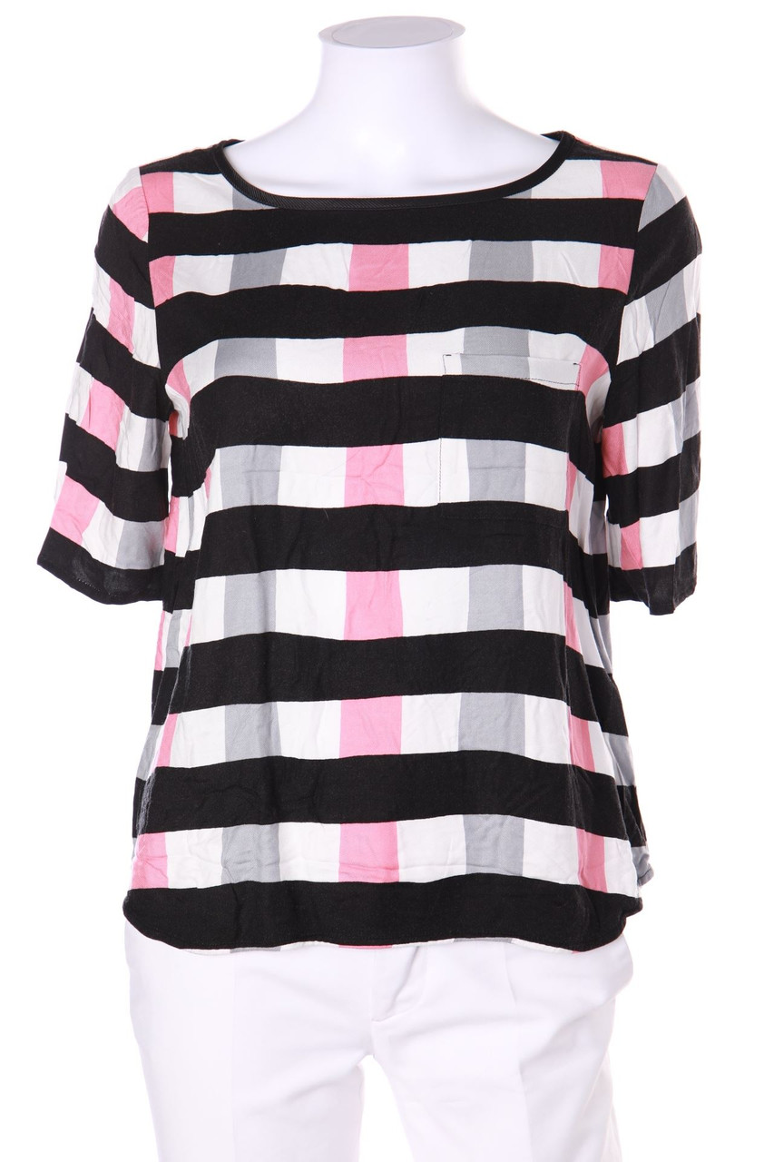 SISLEY - Kurzarm-Shirt aus Viskose mit Streifen - S