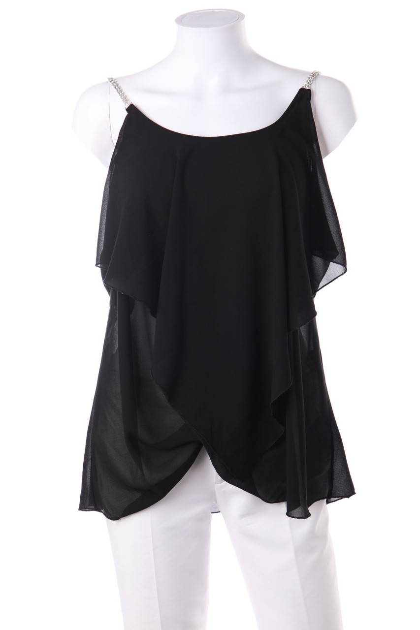 zebra - Top im Layer Look mit Strass-Steinen - S