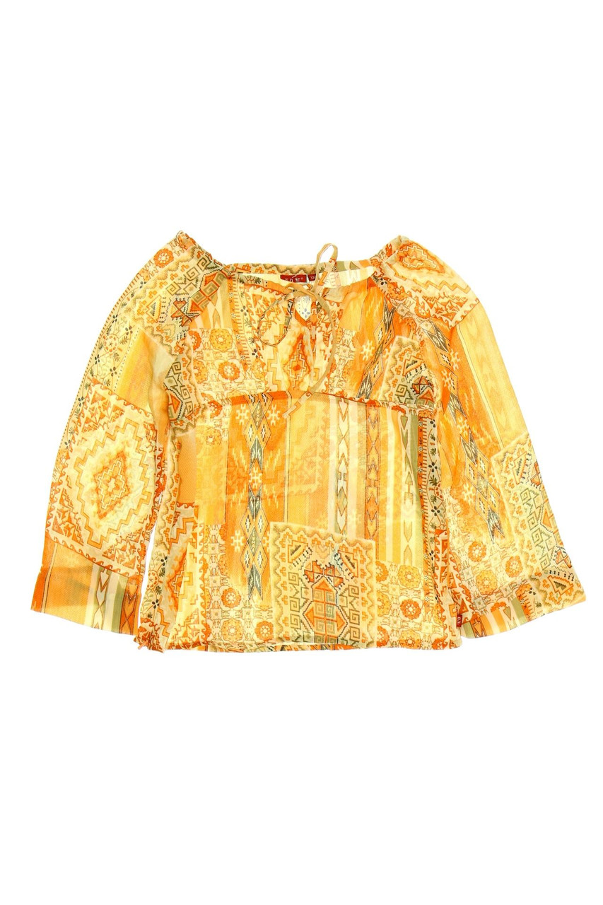 Ohne Label - Bluse mit Ethno-Print - 134