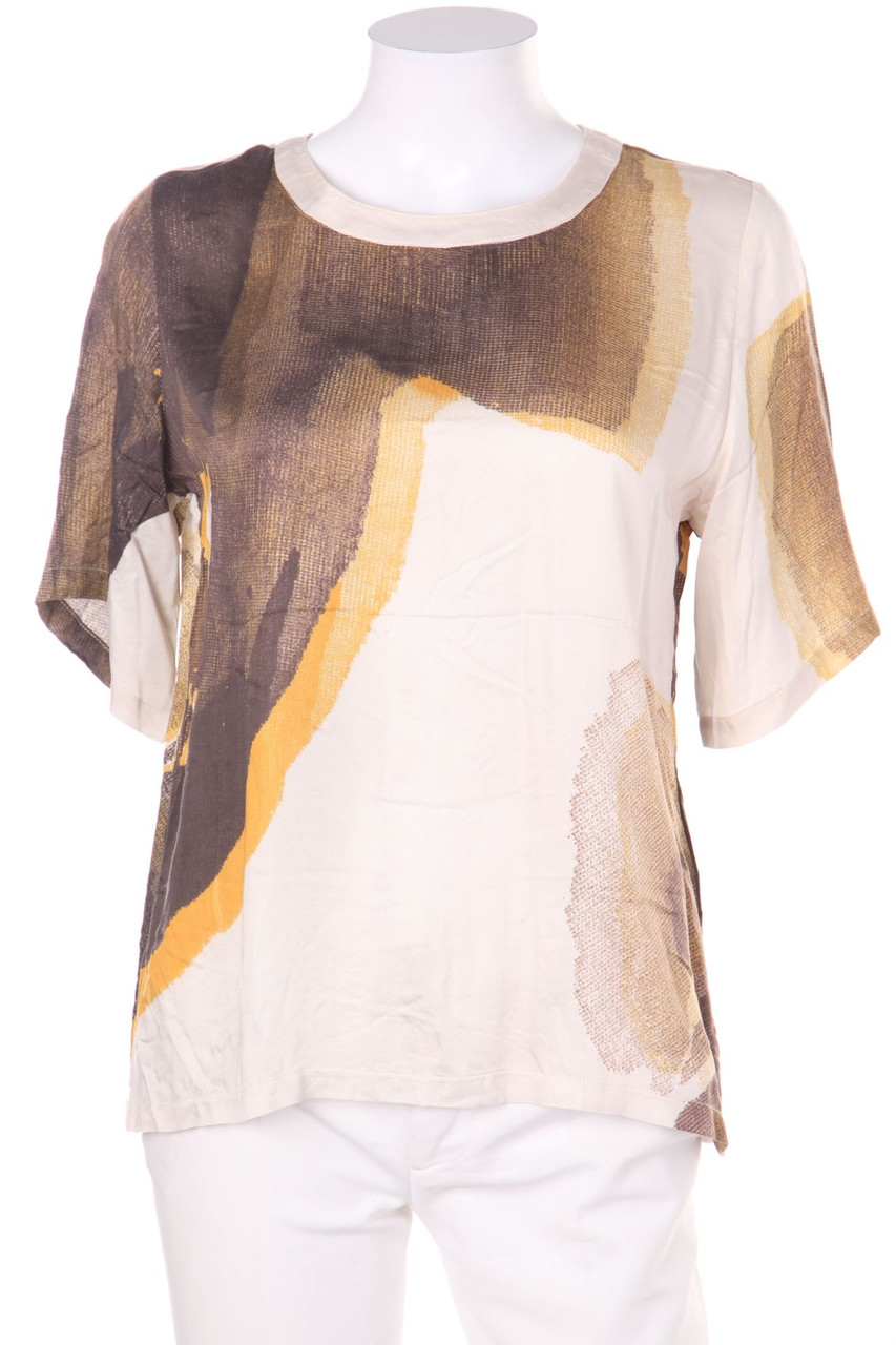 Garcia Jeans - Satin-Kurzarm-Bluse mit Print - S